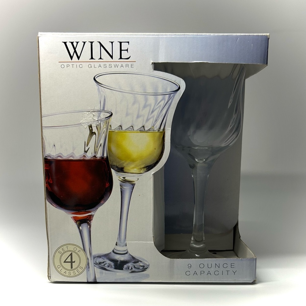 Set of Four Crystal Wine Glasses Block Crystal Tulip Design